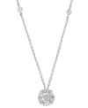 Effy Collection Effy Diamond Round Cluster 18" Pendant Necklace (3/4 Ct. T.w.) In 14k White Gold In White Gold