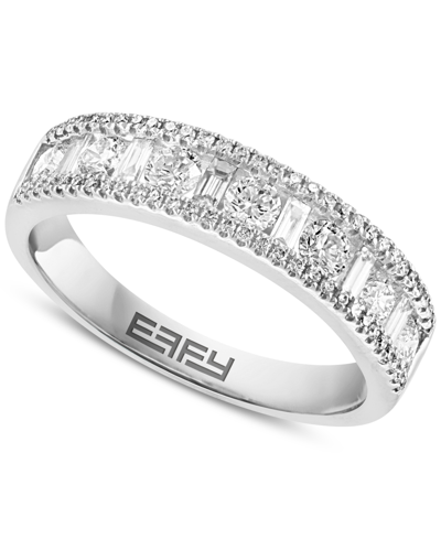 Effy Collection Effy Diamond Round & Baguette Band (3/4 Ct. T.w.) In 14k White Gold