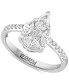Effy Collection Effy Diamond Pear Shaped Cluster Engagement Ring (1-1/5 Ct. T.w.) In 14k White Gold In White Gold