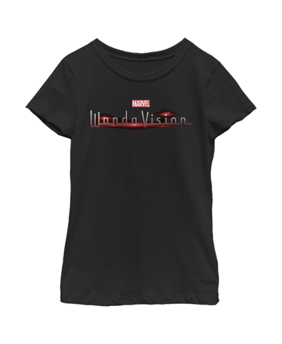 Marvel Girl's  Wandavision Official Logo Child T-shirt In Black