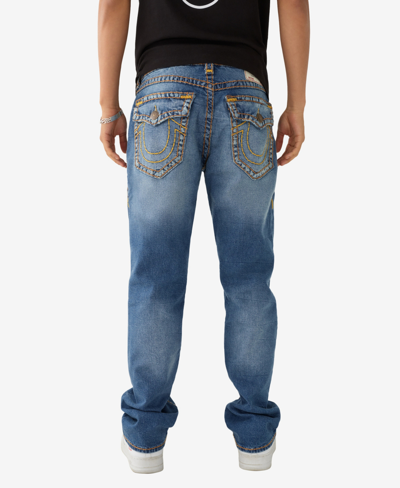 True Religion Men's Ricky Flap Super T Straight Jeans In Disruptive Medium Wash