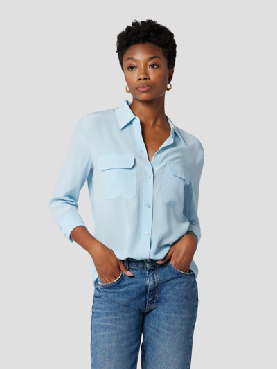 Equipment Slim Signature Silk Shirt In Dream Blue