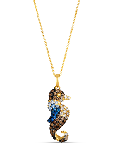 Le Vian Ombre Multi-gemstone (1/4 Ct. T.w.) & Chocolate Ombre Diamond (1/2 Ct. T.w.) Seahorse Pendant Neckla In No Color