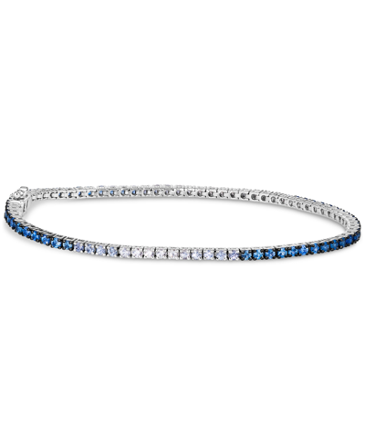 Le Vian Ombre Denim Ombre (2-7/8 Ct. T.w.) & White Sapphire (1/6 Ct. T.w.) Tennis Bracelet In 14k White Gold In K Vanilla Gold Bracelet
