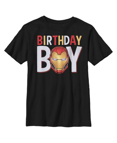 Marvel Boy's  Birthday Boy Ironman Child T-shirt In Black