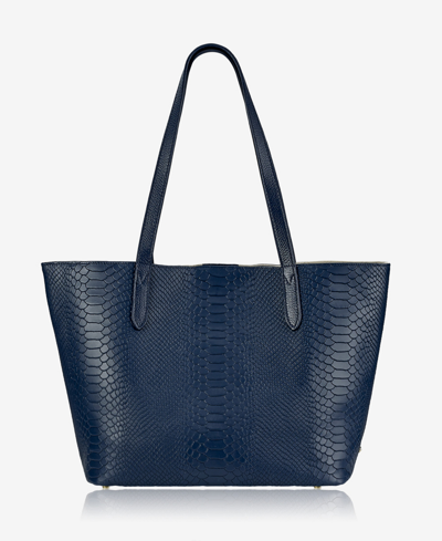 Gigi New York Teddie Leather Tote In Navy