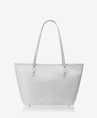Gigi New York Taylor Leather Zip Tote In White