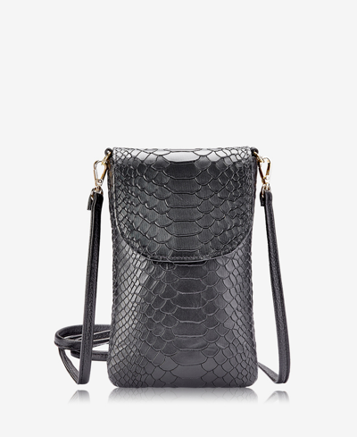 Gigi New York Emmie Leather Phone Crossbody In Black