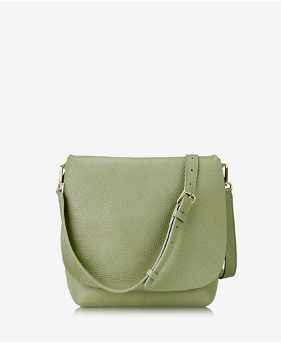 Gigi New York Andie Flap Pebble Leather Crossbody Bag In Sage