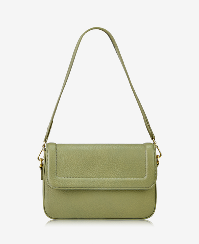 Gigi New York Margot Flap Leather Shoulder Bag In Sage