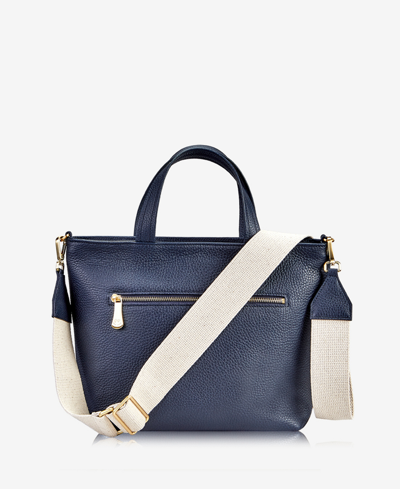 Gigi New York Marnie Leather Satchel In Navy