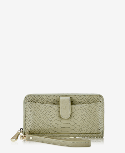 Gigi New York City Leather Phone Wallet In Sage