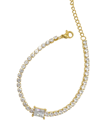 Adornia 14k Gold Plate Crystal Tennis Bracelet In Gold
