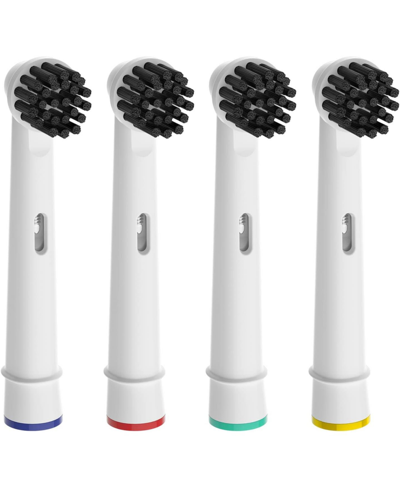 Pursonic Replacement Toothbrush Heads Charcoal Infused Bristles Compatible With Oral B Electric Toothbrush In White Head  Black Bristles