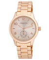 LONDON FOG PERTH WOMEN'S QUARTZ ROSE GOLD-TONE ALLOY WATCH 42MM