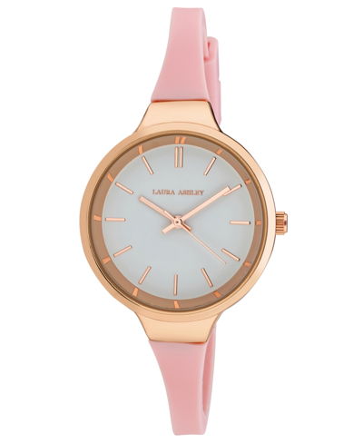 Laura Ashley Women's Quartz Pink Silicone Watch 34mm In Rose Gold