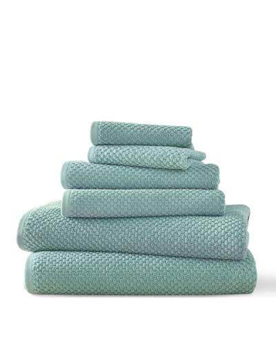 Blue Loom Lilly Cotton And Rayon From Bamboo 6 Piece Towel Set Bedding In Seafoam