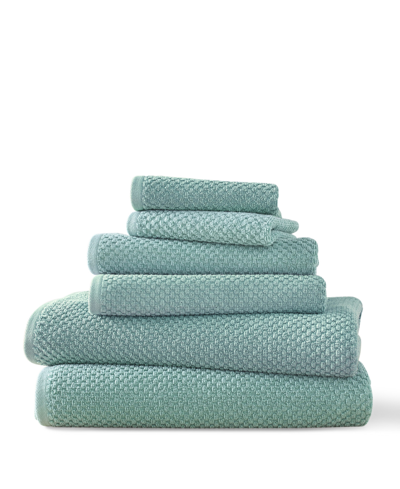 Blue Loom Lilly Cotton And Rayon From Bamboo 6 Piece Towel Set In Seafoam