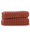 Blue Loom Mason 100% Cotton Low Twist 2 Piece Hand Towel Set, 30" X 18" In Terracotta
