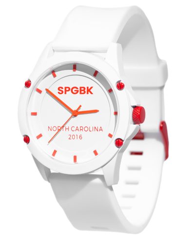 Spgbk Watches Unisex Hoke County Three Hand Quartz White Silicone Watch 44mm