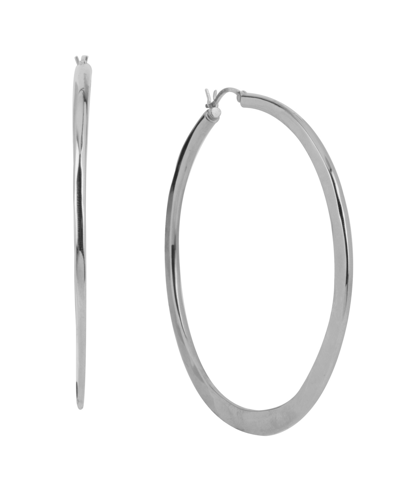 Robert Lee Morris Soho Silver Hammered Hoop Earrings