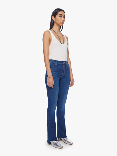 Mother The Runaway Step Fray Jeans In Blue