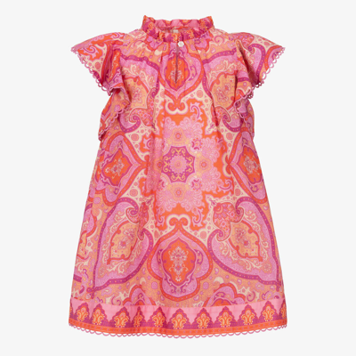 Zimmermann Kids' Girls Pink Cotton Paisley Dress