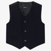 IL GUFO BOYS BLUE BUTTON-UP WAISTCOAT