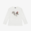 IL GUFO BOYS WHITE COTTON SQUIRREL T-SHIRT