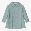 GUCCI BABY BOYS BLUE DAMIER WOOL CHECK COAT