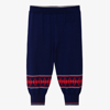 GUCCI BOYS BLUE & RED KNITTED WOOL TROUSERS