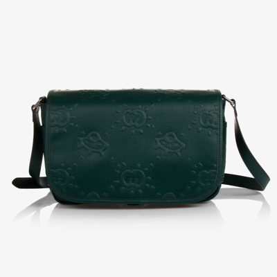 Gucci Kids' Girls Green Messenger Bag (28cm) In Burgundy