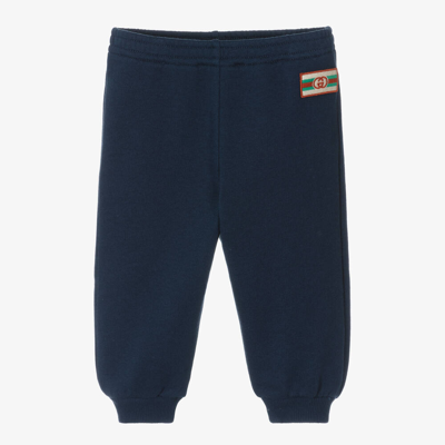 Gucci Blue Interlocking G Cotton Baby Joggers