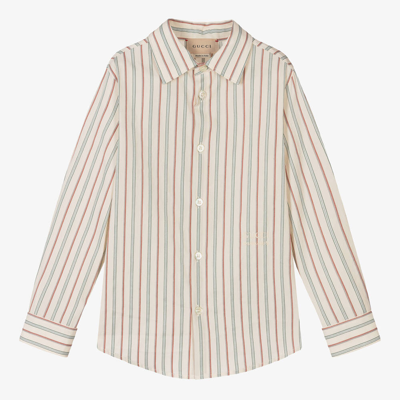 Gucci Kids' Boys Ivory Stripe Cotton Shirt