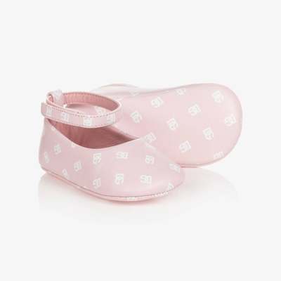 Dolce & Gabbana Baby Girls Pink Dg Leather Pre Walkers