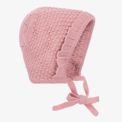 Artesania Granlei Baby Girls Pink Knitted Bonnet