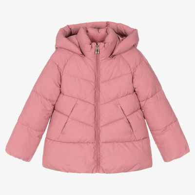 Mayoral Kids' Girls Pink Hooded Puffer Coat