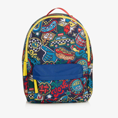 Marc Jacobs Kids'  Boys Blue Logo Patch Backpack (41cm)