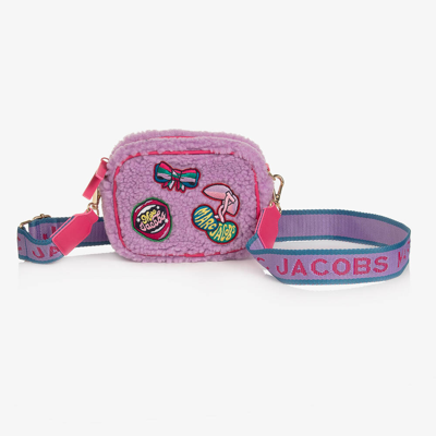 Marc Jacobs Kids' Embroidered Brushed Shoulder Bag In Purple