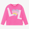 Billieblush Fuchsia T-shirt For Girl With Heart In Pink
