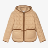 CHLOÉ TEEN GIRLS BEIGE QUILTED FLORAL JACKET