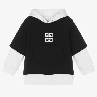 Givenchy Kids' Boys White & Black Layered Hoodie