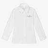 GIVENCHY BOYS WHITE COTTON EMBROIDERED SHIRT