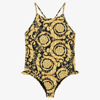 VERSACE TEEN GIRLS BLACK & GOLD BAROCCO SWIMSUIT