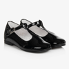 BEATRICE & GEORGE GIRLS BLACK PATENT LEATHER T-BAR SHOES
