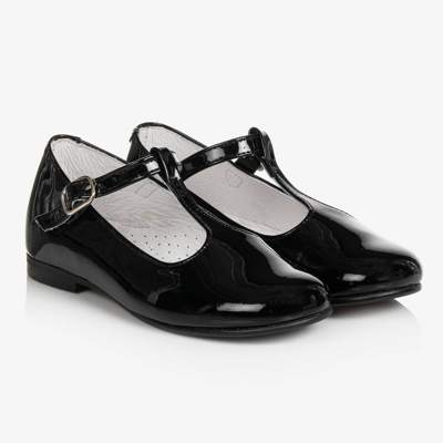 Beatrice & George Kids' Girls Black Patent Leather T-bar Shoes