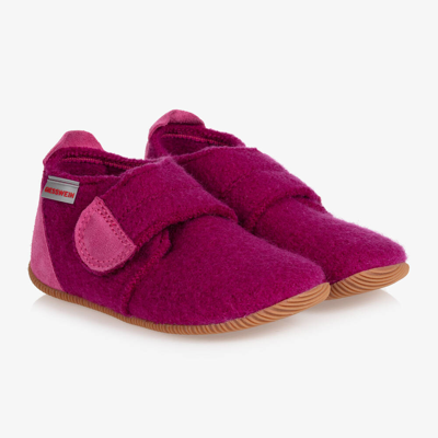 Giesswein Kids' Girls Pink Felted Wool Slippers