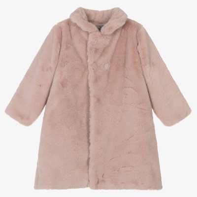Mebi Kids' Girls Pink Faux Fur Coat