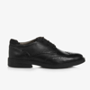 GEOX BOYS BLACK LEATHER BROGUES