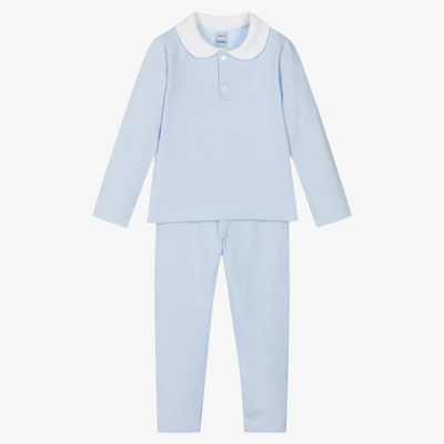 Babidu Babies' Boys Light Blue Cotton Trouser Set